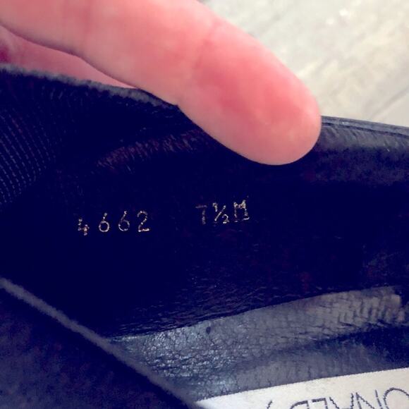 Donald J Pliner black stretchy fabric front suede back slip on loafers US 7.5 - Picture 9 of 10